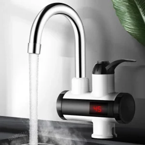 Robinet d&rsquo;eau électrique chauffe-eau instantané cuisine robinet chaud chauffage 220V robinet de chauffage radiateurs instantanés