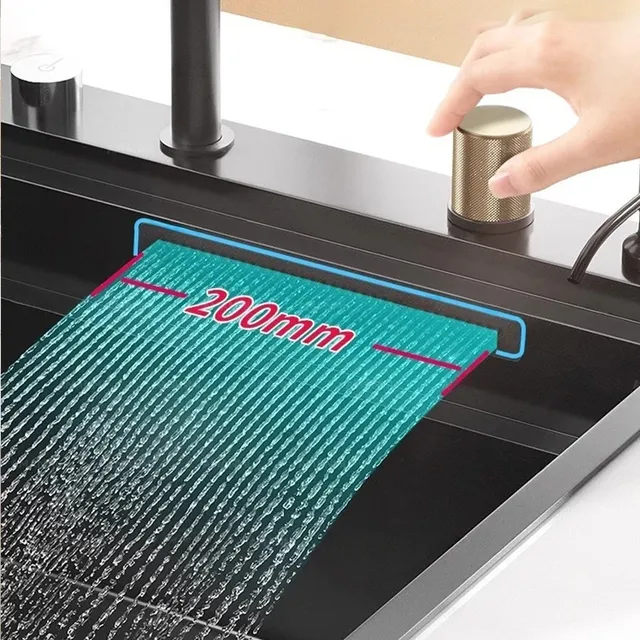 Évier de cuisine cascade en acier inoxydable – vue 5