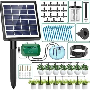Kit d’irrigation goutte à goutte pour plantes en pot, système solaire pour jardin, système d’arrosage automatique pris en charge, dernier modèle 2024 Kit d’irrigation goutte à goutte pour plantes en pot, système solaire pour jardin, système d’arrosage automatique pris en charge, dernier modèle 2024
