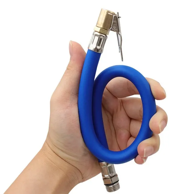Tuyau gonflage pneu flexible caoutchouc bleu embout… – vue 4