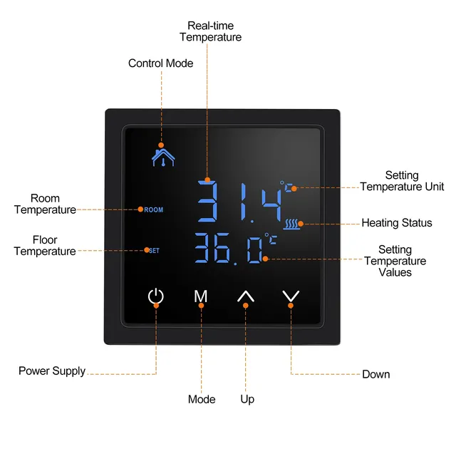 Thermostat intelligent 16A – vue 3