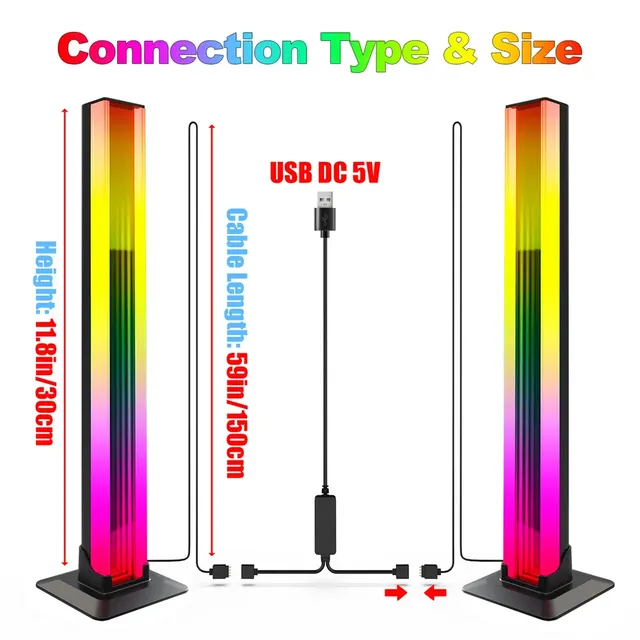 Une paire de lumières LED RVB pour décoration de chambre – vue 6