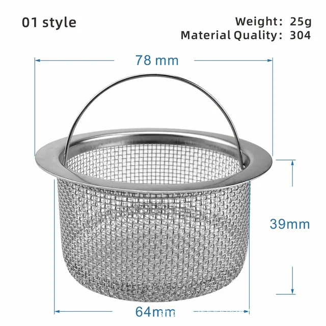 Filtre d'évier de cuisine en acier inoxydable – vue 4