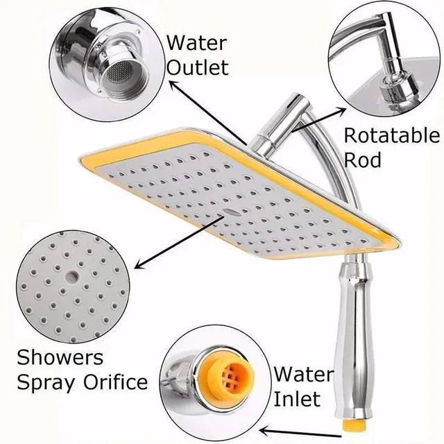 Pommeau douche effet pluie grand diamètre 21cm chrome… – vue 6