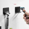 Porte rasoir mural adhésif noir mat plastique robuste… – vue 4