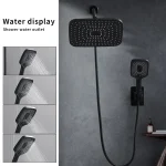 Luxueux double pomme de douche combinée – Haute pression, pluie réglable et pulvérisation à main, décor de salle de bain moderne