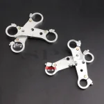 1 paire de robinets à cadre de 25mm/35mm, fourche avant, bloc de plaque de connexion supérieur et inférieur pour Mini moto 49cc, pièces de vélo de fosse hors route