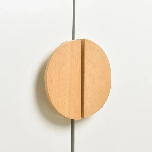 Bouton de porte en bois massif semi-transparent – vue 3