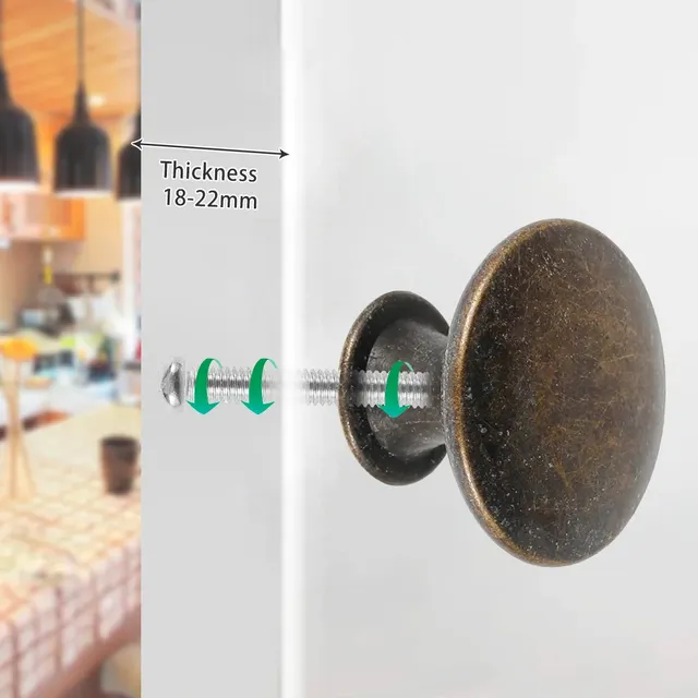24/12 pièces boutons d'armoire de cuisine en Bronze… – vue 3