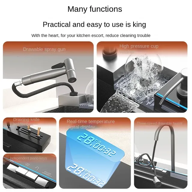 Évier cuisine encastré inox 304 brossé effet nidabeille… – vue 3
