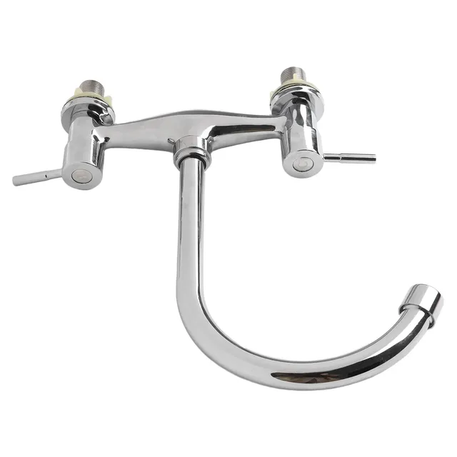 Robinet mélangeur cuisine laiton massif chromé double… – vue 6
