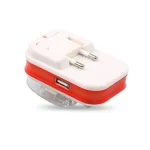 chargeur universel batterie lithium ion portable intelligent écran arrêt automatique sécurité compact voyage prise pliable plastique métal noir rouge