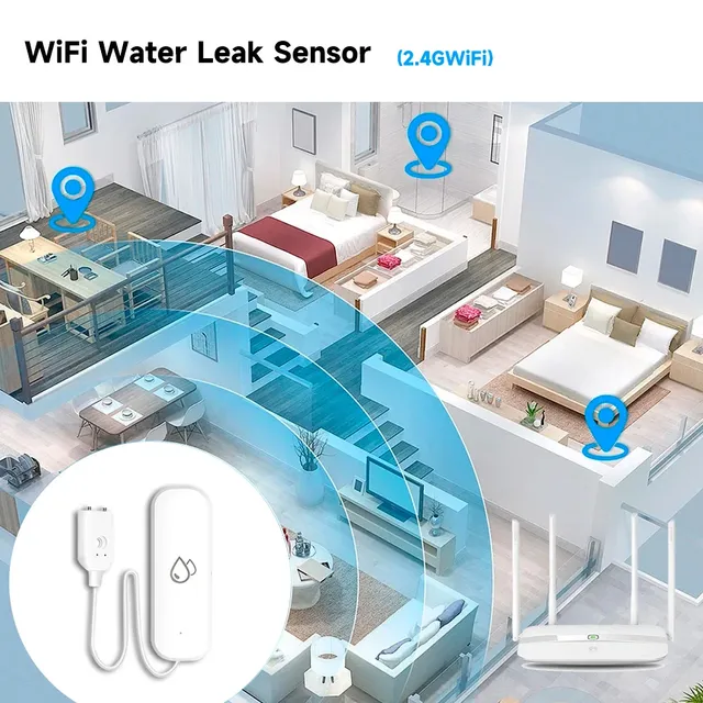 Tuya WiFi/ZigBee capteur d'eau alarme de fuite détecteur… – vue 2