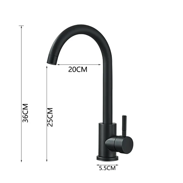 Robinet de cuisine mat en acier inoxydable – vue 5