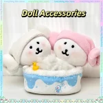 Baignoire créative pour poupées en coton de 10 à 13cm, décorations de bain mignonnes pour poupées ours, accessoires de jouets