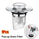 Filtre de vidange Pop-up universel pour lavabo, filtre d&rsquo;évier à cheveux, noyau de rebond, bouchon de baignoire de cuisine, bouchon de douche, outil de salle de bains
