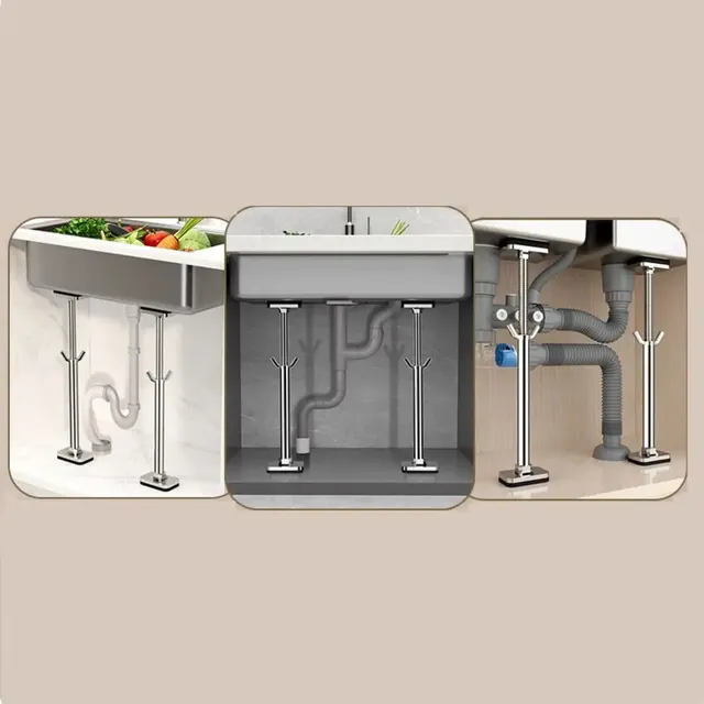 Kit d'installation supports d'évier sous plan en acier… – vue 3