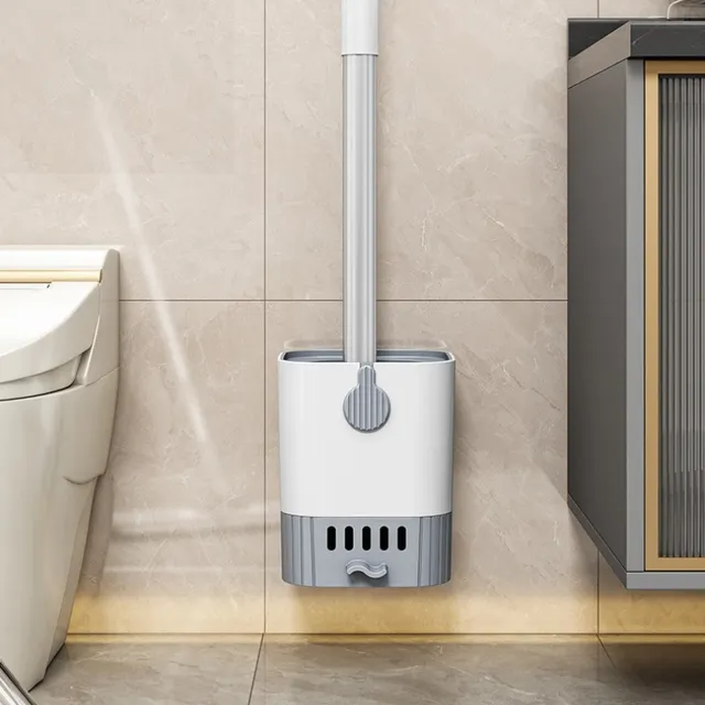 1 ensemble de brosse de toilette avec support mural à… – vue 2