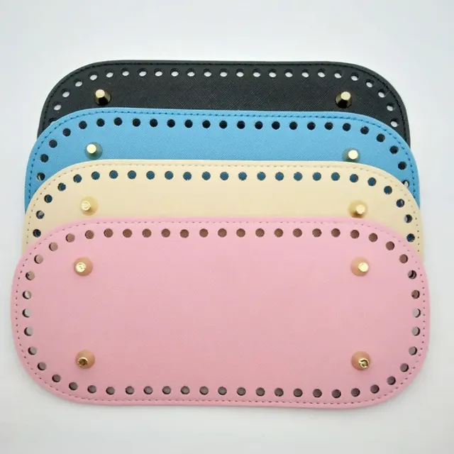Sac fond ovale rond long similicuir saffiano préperforé… – vue 3
