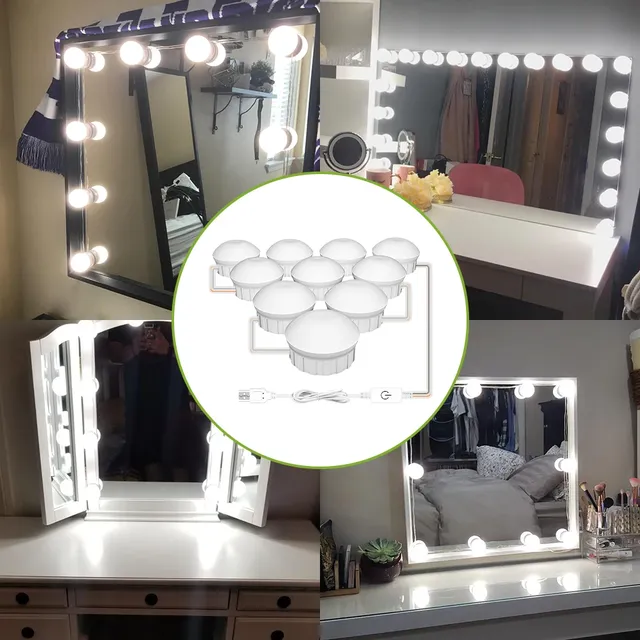 LED miroir de maquillage lumière coiffeuse lampe salle… – vue 6