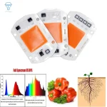 Ampoule LED COB AC110V/AC220V 5W 10W 20W 30W 50W, spectre complet 380-840NM, lumière de croissance pour plantes, lampe de remplissage de légumes et de fleurs