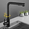 Robinet d'évier de cuisine extractible noir – vue 3