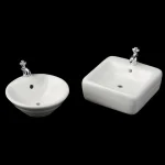 Lavabo l&rsquo;inventaire en céramique et plastique pour maison de courses blanches, accessoire de simulation de modèle, 1:12