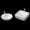 Lavabo miniature céramique blanche émaillée ronde carrée… – vue 1
