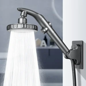 Pommeau de douche à double usage, Spray aérien portatif réglable, ensemble de pomme de douche à coude rotatif, Booster, grande sortie d’eau Pommeau de douche à double usage, Spray aérien portatif réglable, ensemble de pomme de douche à coude rotatif, Booster, grande sortie d’eau