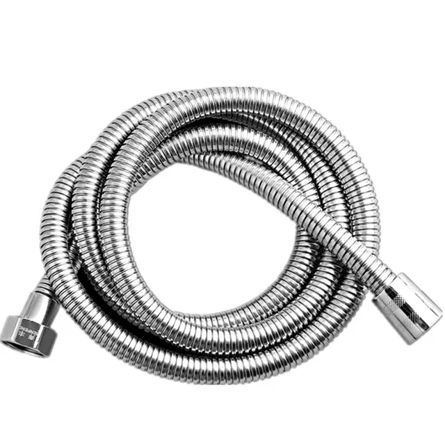 Tuyau douche acier inoxydable chromé spiralé épais… – vue 3
