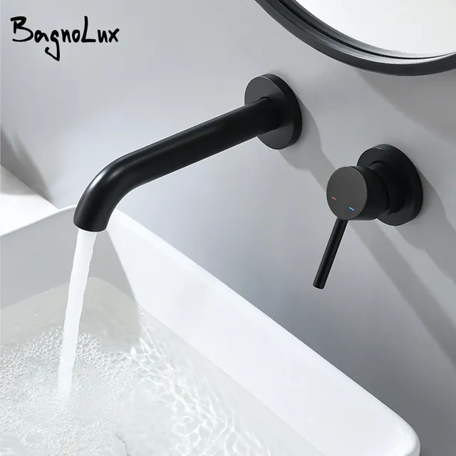 Robinet de lavabo noir mat mitigeur chaud et froid – vue 2