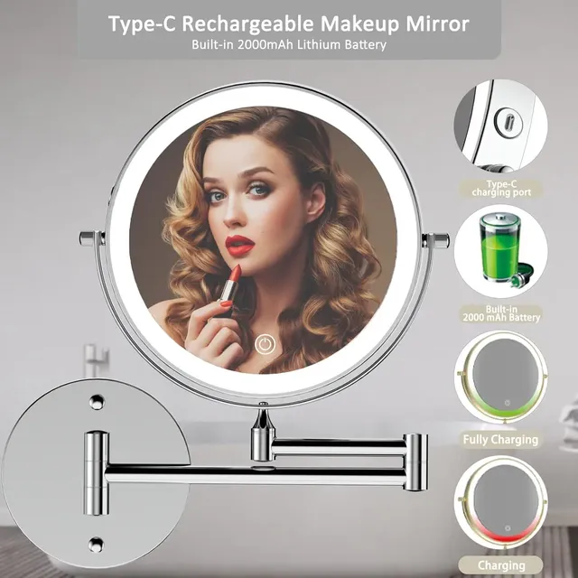 Miroir de maquillage mural pour salle de bain – vue 2
