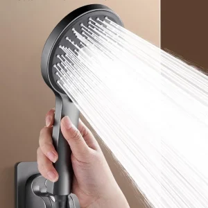 Pommeau de douche pressurisé à grand panneau, 5 fonctions, haute pression, économie d&rsquo;eau, salle de bain, ensemble de douche universel pour un usage domestique confortable
