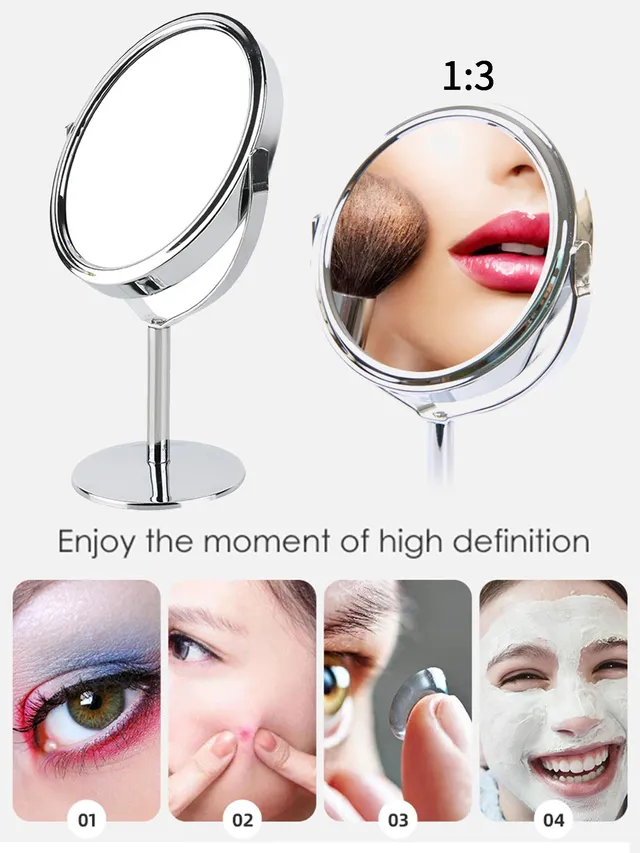 Grand miroir de maquillage argenté – vue 2