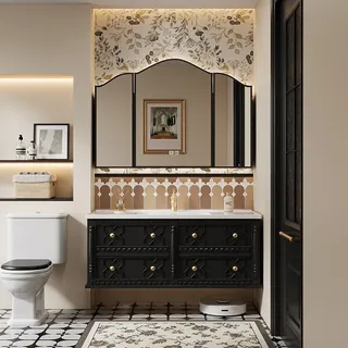 Miroir esthétique moderne salle de bain armoire de rangement Vintage…