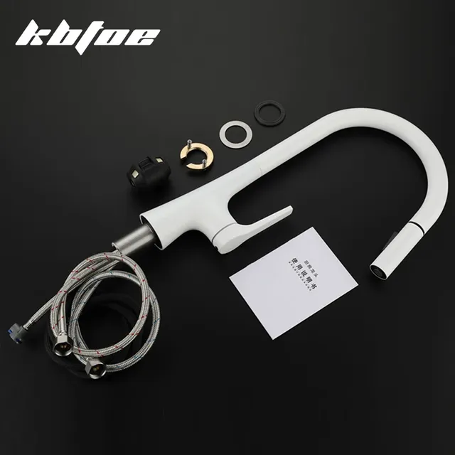 Robinet de cuisine extractible blanc – vue 5