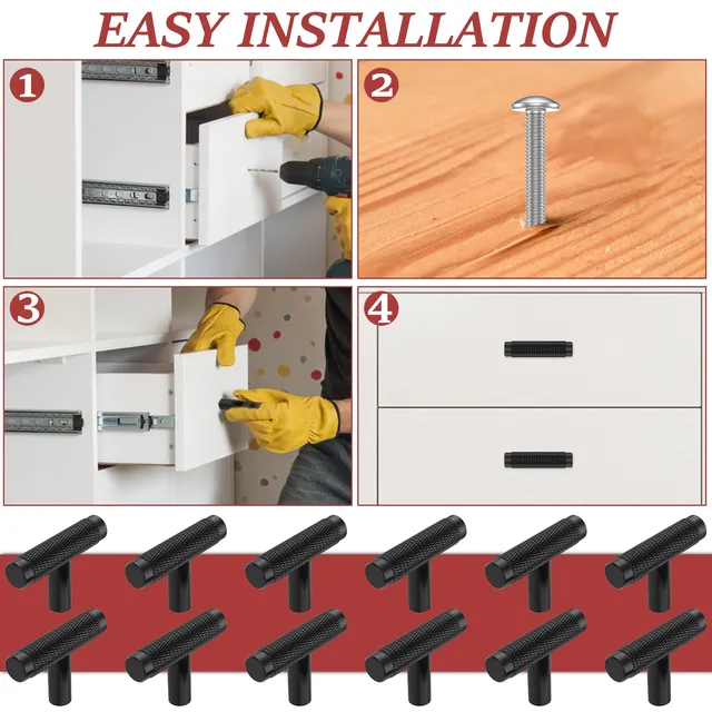 12 pièces/ensemble bouton d'armoire durable bouton de… – vue 5