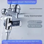 Therye.com-Douche numérique intelligente à LED, débit d&rsquo;eau rotatif à 360 °, génération d&rsquo;énergie
