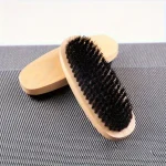 Brosse ovale en poils de porc noir, brosse de polissage, brosse professionnelle de nettoyage et d&rsquo;entretien des chaussures en cuir