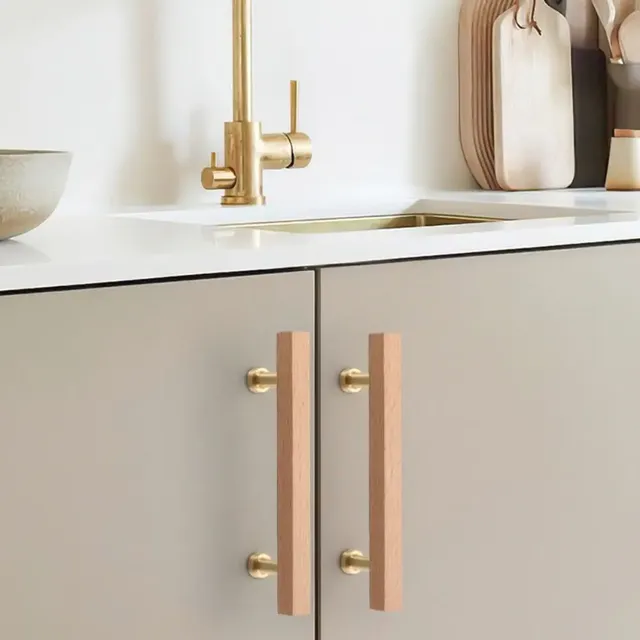 Poignées d'armoire en bois de noyer haut de gamme – vue 5