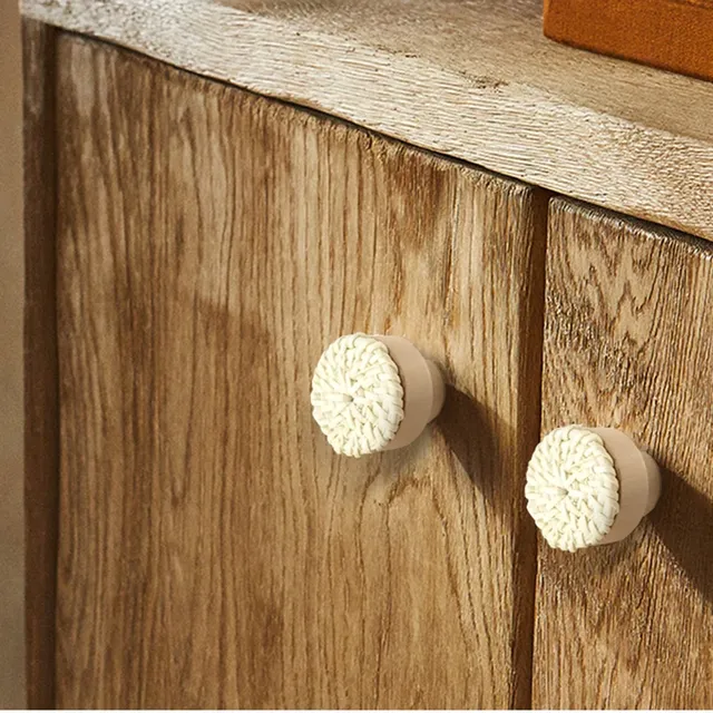 Boutons de commode en rotin Boho – vue 3
