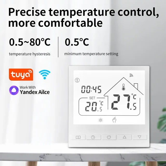 Thermostat de chauffage électrique intelligent Tuya WiFi – vue 5