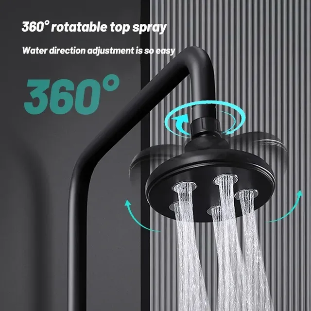 Douche de pluie haute pression 360 ° Pommeau de douche à… – vue 4