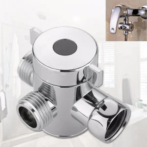 Pommeau de douche avec adaptateur en T à trois voies, argent, blanc, poli, toilettes, bidet, inverseur, 1 « , 2 » Pommeau de douche avec adaptateur en T à trois voies, argent, blanc, poli, toilettes, bidet, inverseur, 1 « , 2 »