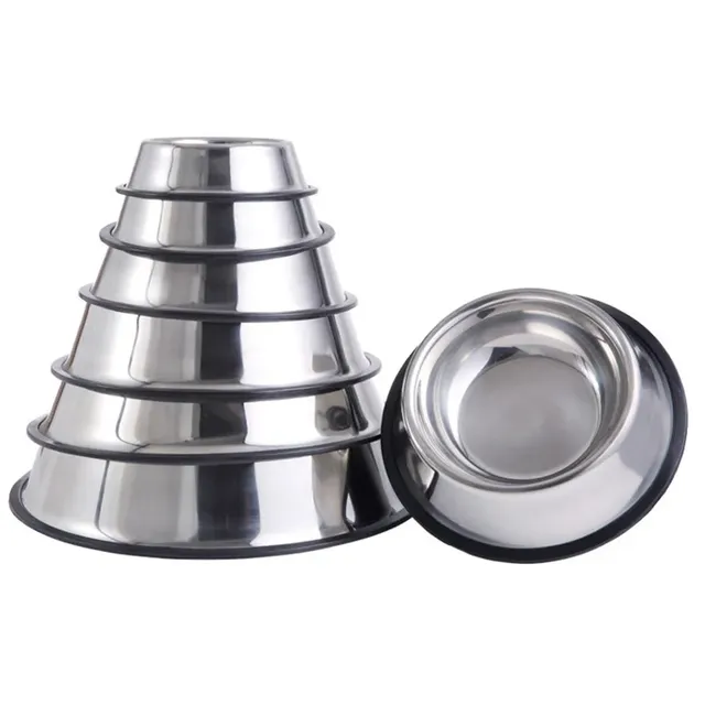 Double bol en acier inoxydable pour animaux de compagnie – vue 3