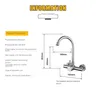 Robinet cuisine mural mélangeur monocommande inox acier… – vue 6