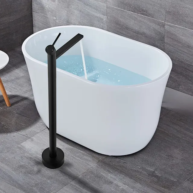 Lavabo sur pied autoportant en cuivre noir – vue 2