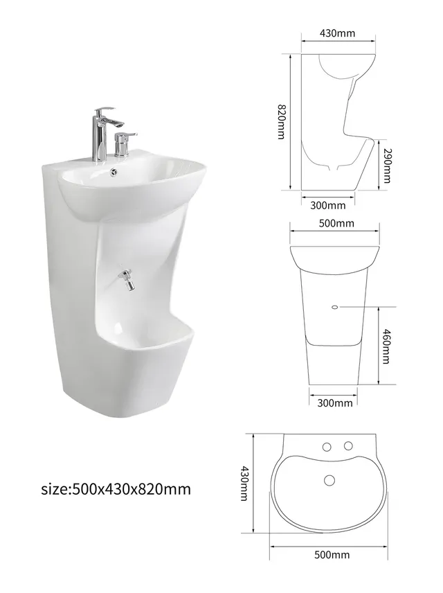 Lavabo musulman Wudu pied céramique blanc compact… – vue 4