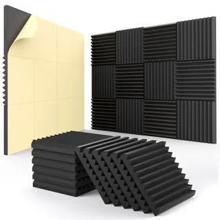 Paquet de 12 panneaux acoustiques auto-adhésifs