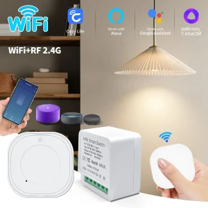 Module de commutation intelligent Wifi, disjoncteur de relais RF 2.4G, bouton marche/arrêt, application Cozylife, télécommande, fonctionne avec Alexa Google Home Alice